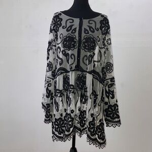 Lane Bryant sheer embroidered top